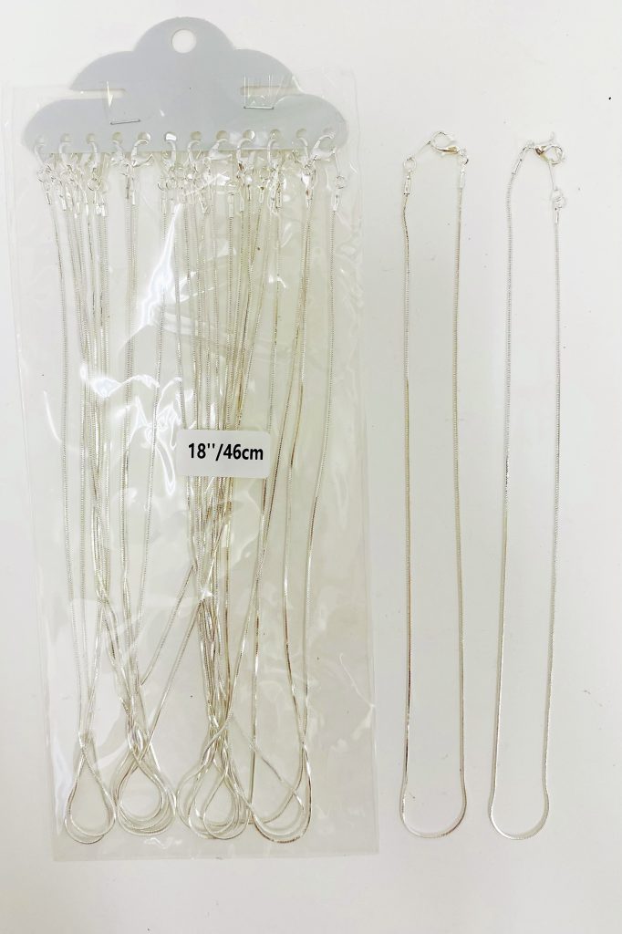 18″ Silver Snake Chain 120 Piece Package