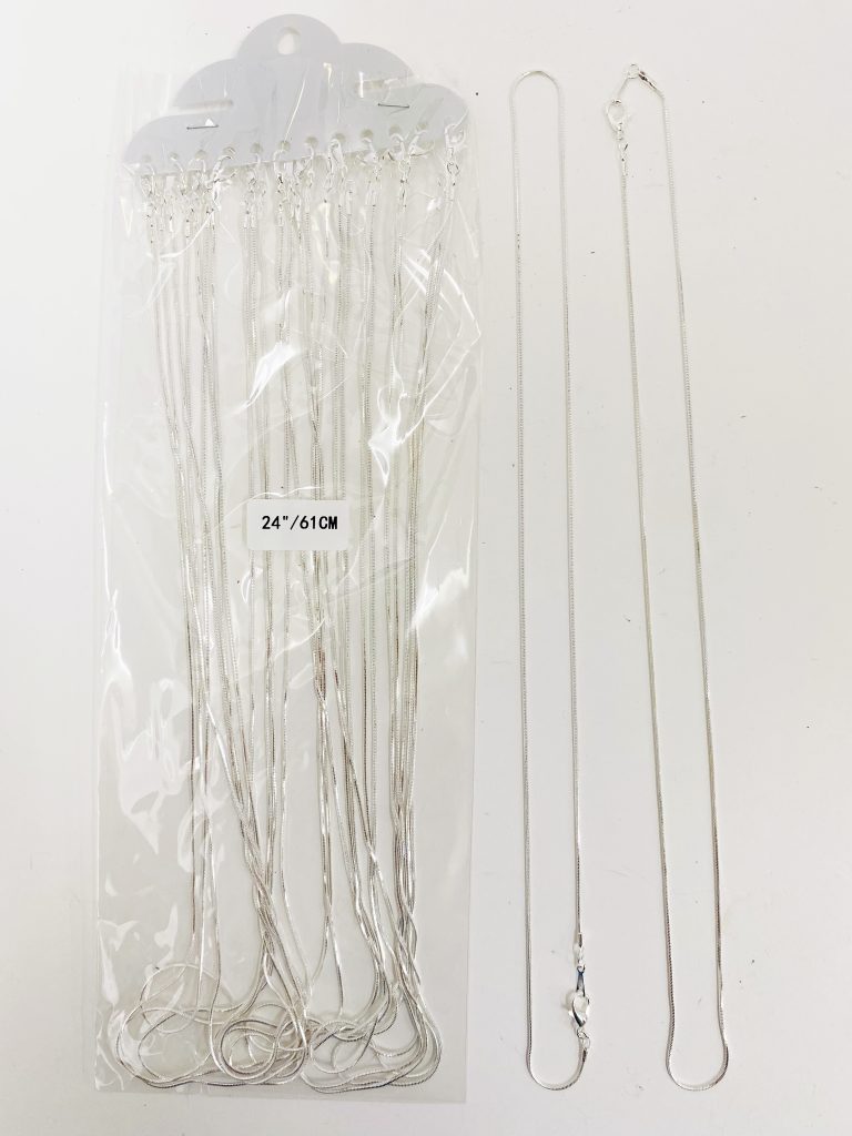 24″ Silver Snake Chain 12pc Package